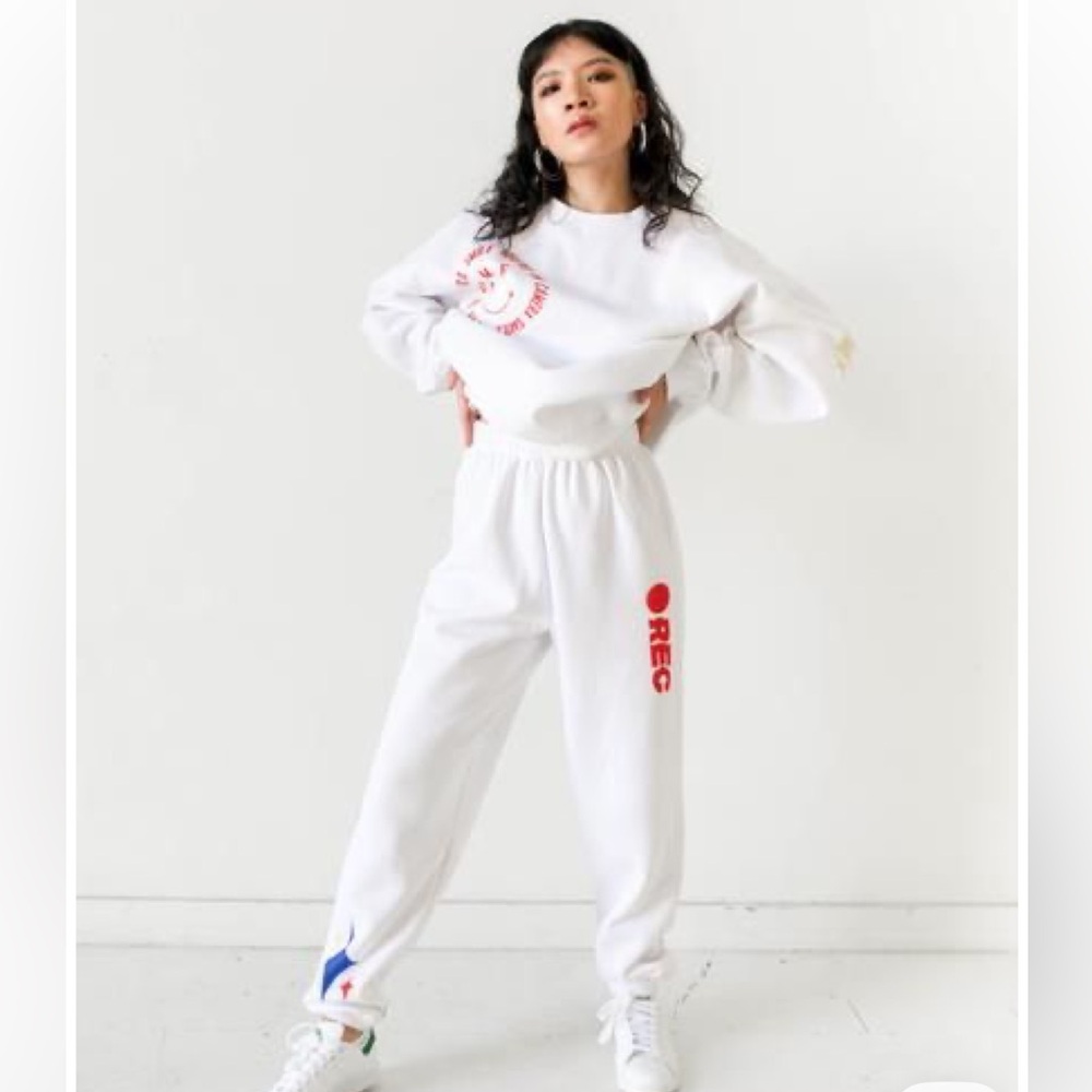 Mayfair White Graphic Sweatpants